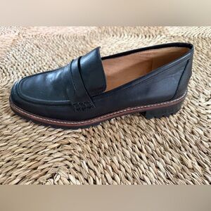 Madewell Black Leather Penny Loafers for Women